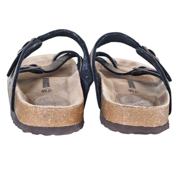 Cushionaire Luna Brown Strappy Comfort Sandals Leather Cork Footbed Women's 7M - Picture 15 of 16